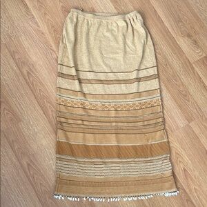Double D Ranch Tan and Brown Maxi Skirt